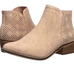 Suede Leather Ankle Boots Booties 8.5 - Madden Girl Blush Tan Pink